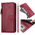 thumbnail image 5 of Étui Portefeuille pour Samsung Galaxy Note 20 Ultra avec Poche à Fermeture Éclair, Porte-Cartes, Support, Dragonne, Étui à Rabat en Cuir Rouge, 5 of 5