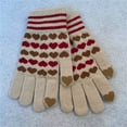 thumbnail image 2 of Beige Womens Touchscreen Knitted Gloves For Winter Warmth Thermal Lining Cold Proof Stretchable Comfortable And Smartphone Compatible, 2 of 4