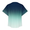 thumbnail image 5 of RXIRUCGD Fashion Women's Short Sleeved Solid Color Spring/summer Button Up Shirt Top, Green, Size: L, 5 of 5
