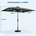 thumbnail image 2 of Garvee 10' x 6.5' Solar Patio Umbrella,Table Umbrella ,Crank & Push Button Tilt, 6 Sturdy Ribs, Gray, 2 of 8