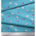thumbnail image 1 of Soimoi Blue Rayon Fabric Anchor Hook & Small Country Flag Print Fabric by Yard 56 Inch Wide, 1 of 3