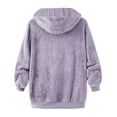 thumbnail image 4 of cllios Womens Winter Fuzzy Fleece Jacket Hooded Color Block Patchwork Cardigan Coats Oversized Fluffy Sherpa Outerwear with Pockets, 4 of 4