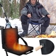 thumbnail image 3 of Riforla Portable Stadium Seat Heated Seat Cushion Extra Wide Heated Stadium Seat Upgrade 3 Level Heated Foldable Chairs for Bench Bleachers (Mobile Power Not Included) Black, 3 of 8