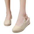thumbnail image 3 of Sandale Espadrille à Talon Compensé à Bout Fermé pour Femmes, Style Mondain, à Bride Arrière, 3 of 9
