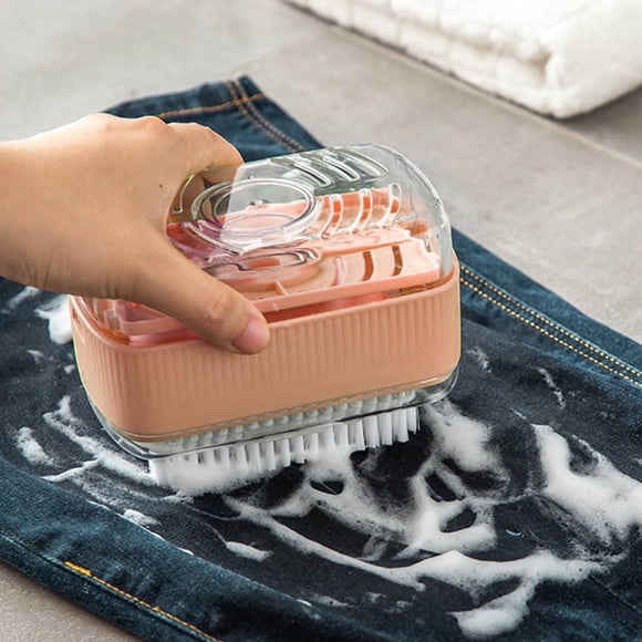 Cleaning Brush for Home Use - Versatile ABS Foaming Soap Dispenser with Rolling Bar Brush for Laundry Kitchen and Bathroom Keeps Dry Portable Storage Dispenser