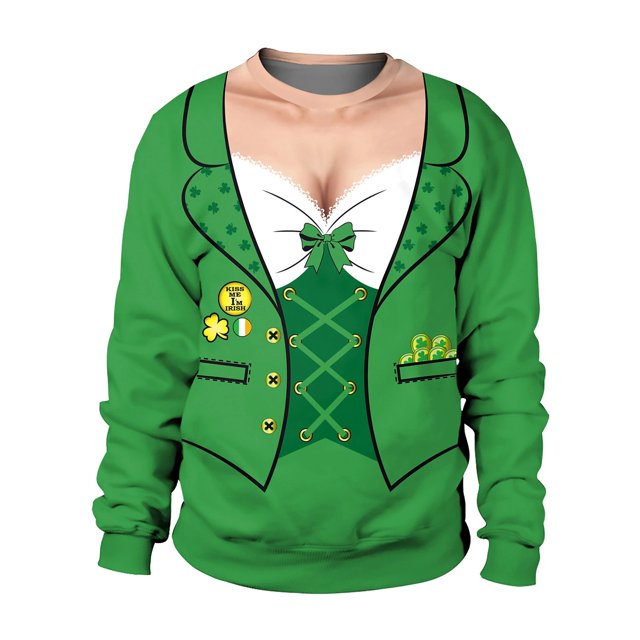 PMUYBHF Homme Hommes Chandails à Capuchon Chandail Homme Printemps et Automne Grande Fleur Tout Imprimé Manches Longues Col Rond Sans Capuche Floral Tendance Mode Chandail de Base Chandails pour Hommes Sans Capuchon