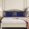 thumbnail image 2 of PiccoCasa 2 Pcs Satin Pillowcase Zippered Silky Sateen, Queen Navy, 2 of 8