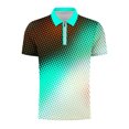 thumbnail image 4 of Birdeem T-Shirt Blouse à Fermeture Éclair pour Hommes, Décontracté, Imprimé, Manches Courtes, Col Rabattu, 4 of 12