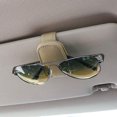 thumbnail image 4 of Becaristey Leather Car Glasses Clip Universal Auto Sun Shadow Storage Case Automotive Interior Ticket Key Holder Gray 1Set, 4 of 6