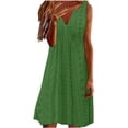 thumbnail image 2 of Gspmoly Robe pour Femmes, Mode Femmes Été Décontractée Unie à Col en V Sans Manches Robe Mini Robes de Travail pour Femmes Cadeaux de Vacances, 2 of 6