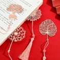 thumbnail image 1 of Musbetu Plant Vein Bookmark with Exquisite Tassel Hollow Design Classical Metal Leaf Page Marker Teacher Student Gift, 1 of 7