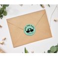 thumbnail image 2 of Darling Souvenir Round 45 Pcs Loving Swans Save The Date Stickers Personalized Bride Groom Names And Date Envelope Seals - Mint, 2 of 4
