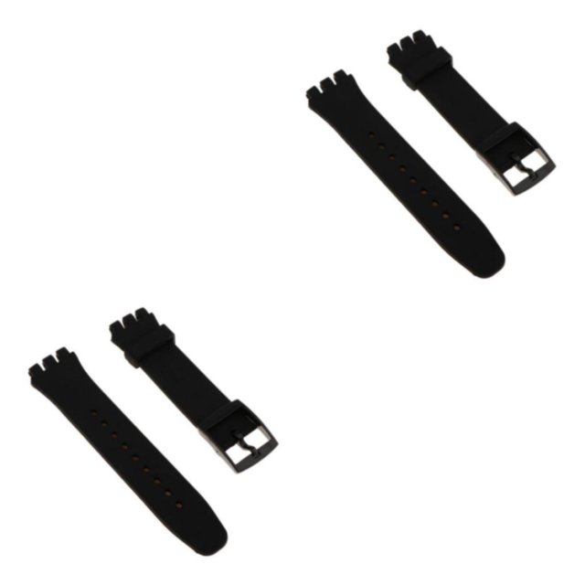 Baohd Versatile Silicone Watch Bands Watch Straps Replacement Rubber Wrist Band Black 20mm 2Set