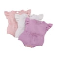 thumbnail image 2 of Newborn Infant Baby Girls Knit Ruffle Sleeveless Drawstring Romper Sweater Suit Purple 18-24 Months, 2 of 6