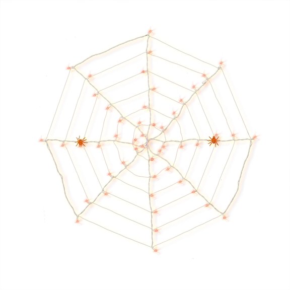 Orange LED Web Lights w/ 2 Spiders - 5 Ft