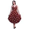 thumbnail image 1 of Bimba Robe Midi à Cordon Imprimée Florale pour Femmes, Bretelles Spaghetti, Tenue de Plage - Grande Taille, 1 of 1