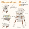 thumbnail image 3 of Gymax 16-in-1 Baby High Chair w/ Activity Center Booster Seat Building Block Table White, 3 of 10