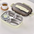 thumbnail image 2 of Luncheaze Lunch Boîte à Boîte à Lunch en Acier Inoxydable 4 Compartiments Boîte Bento Portable pour Jeune Ou Adulte Contenants de Rangement pour Aliments avec Couvercles Bol à Soupe Hermétique et Vaisselle Grande Capacité, 2 of 4