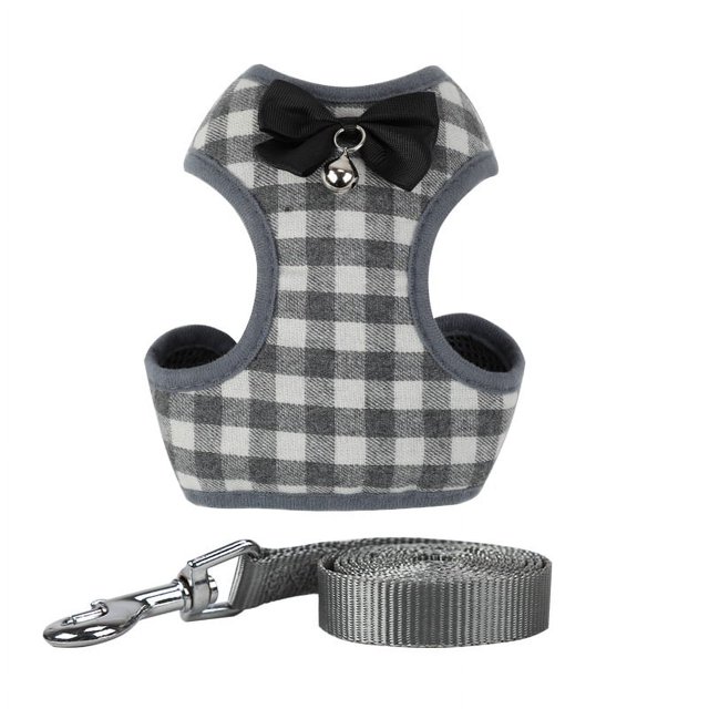 Dog Harness for Cats for Hiking Soft Air Mesh Vest for Small Dogs Cats (Gray,S)