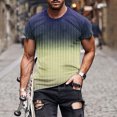 thumbnail image 4 of Hot6sl Économies d'Été Liquidation Blouses & Chemises à Manches Courtes Col Rond, Nouveau T-shirt Décontracté Mode Homme Imprimé Sport Manches Courtes Blouses Col Rond Chemises, Blouse Hommejaune, S, 4 of 6