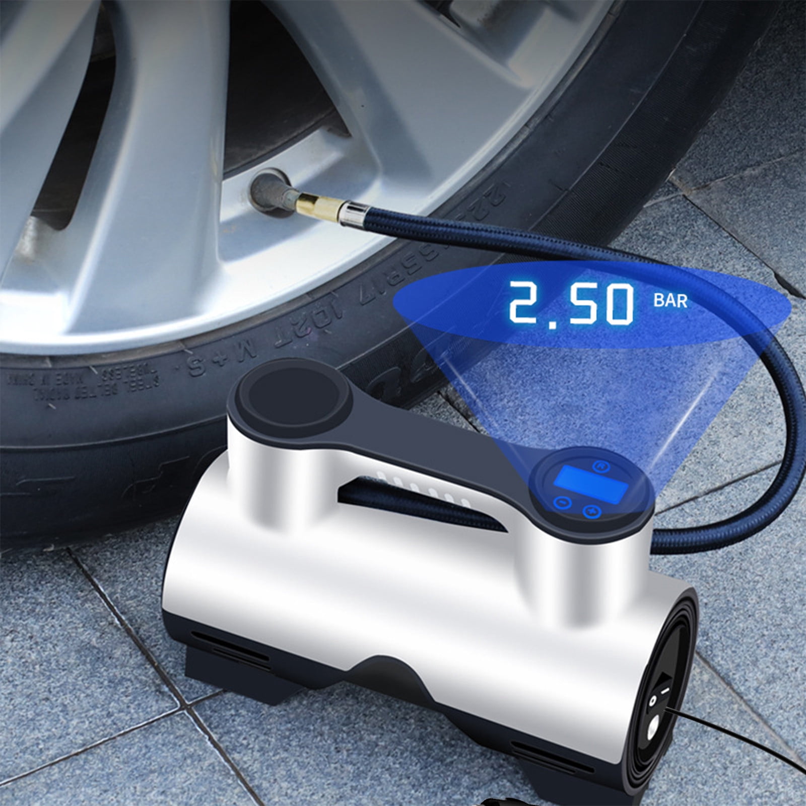 TIMIFIS Tire Pump Tire Inflator 12V Portable Compressor, Auto Tire Pump for Car Tires and Other Inflatables At Home Apartment Essentials