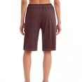 thumbnail image 3 of Plebaso Knee Length Shorts for Women Drawstring Lounge Long Shorts Summer Athletic Shorts with Pockets, 3 of 4