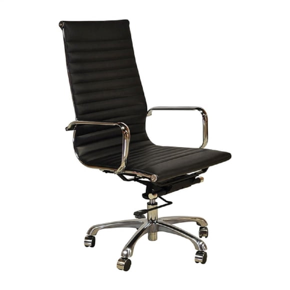 Chaise de bureau Toni dossier haut en noir Executive Conference Support Lombaire Ergonomique