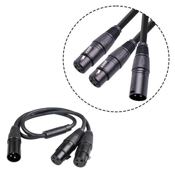 Adaptateur Mâle vers Double Femelle 3 Composants d'Équipement Électronique Broche Câble Plastique Microphone Enregistreur Connecteur de Haut-Parleur Adaptateur Électrique Électronique Accessoires