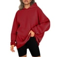 thumbnail image 2 of Oversized Hoodies for Women Sweatshirts Long Sleeve Pullover Fall Winter Solid Color Tops, 2 of 7
