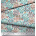 thumbnail image 2 of Soimoi Green Silk Fabric Circle Art Geometric Print Fabric by Yard 42 Inch Wide, 2 of 5