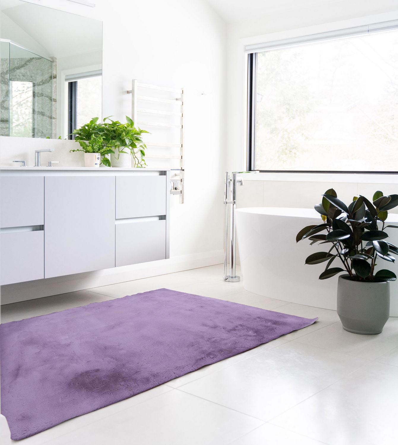 Maven Faux Rabbit Lavender 3 ft. x 5 ft. Accent Rug