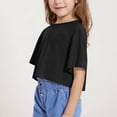 thumbnail image 2 of DecSea T-Shirts Courts d'Été pour Filles, Mode Enfants, Coupe Ample, Col Rond, Manches Courtes, T-Shirts Basiques, 2 of 8