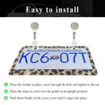 thumbnail image 4 of CNKOO License Plate Frame  Sparkly License Plate Tag Cover with Multifaceted Rhinestones  Stainless Steel Crystal  License Plate Holder for Universal Exterior Car Accessories  Leopard Pri, 4 of 7
