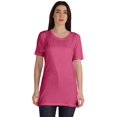 thumbnail image 1 of Inkmeso Plain Basic Tshirt Long Length Tee Short Sleeve Workout Top For Women, 1 of 9