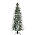 thumbnail image 1 of HOMCOM 7.5ft Snow Flocked Artificial Christmas Tree Pencil Shape, 1 of 10