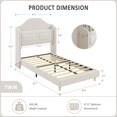 thumbnail image 1 of Bingirl Velvet Upholstered Twin Bed Frame with LED Lights, Beige Storage Headboard - Platform, Easy Assembly, 1 of 8