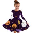 thumbnail image 1 of Tutus Robe pour Filles 10-12 Robe à Manches Longues à Col Rond 4-14 Ans Robe Princesse Imprimée d'Halloween pour Enfants et Filles Robe à Manches Longues à Col Rond Multicolore 170, 1 of 4