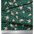 thumbnail image 2 of Soimoi Poly Georgette Fabric Flower & Leaves Watercolor Printed Fabric 1 Yard 42 Inch Wide, 2 of 3