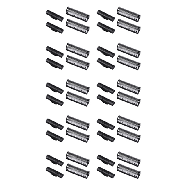 10Set Clipper Blade for Km-1102 Clipper Electric Shaver Parts Net Silver,20 x Cutter head 20 x Cutter nets,Silver