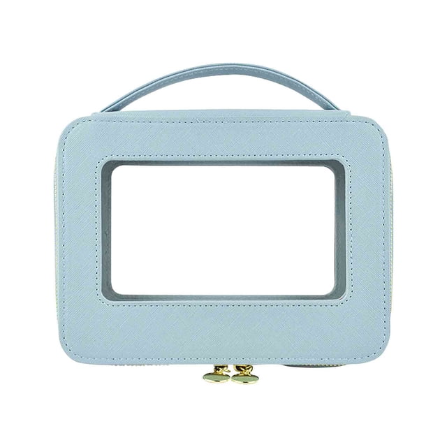 EGNMCR Makeup Bag,Travel Makeup Bag New Fashion Counter High End Handheld Makeup Case With High Appearance Value Travel Portable Window Opening Transparent PVC Makeup Bag creative creative