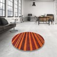 thumbnail image 3 of Ahgly Tapis Rond Abstrait Orange Rouge pour Intérieur, 6 Pieds Rond, 3 of 6