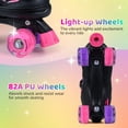 thumbnail image 4 of Gymax Patins à Roulettes pour Enfants pour Ados 4 Tailles Patins Quadruples Ajustables avec Roues Lumineuses Rose, 4 of 9