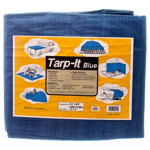 Tarpaulin Blue 10x10 ft Gardening Poly Camping Ground Waterproof Sheet Tarp w/ Grommets