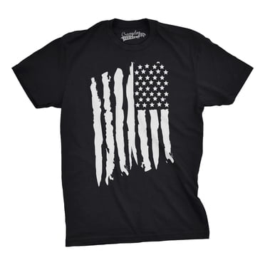Mens Vertical Grunge Flag Funny T shirts USA Tees American Novelty Vintage T shirt (Black) - 3XL