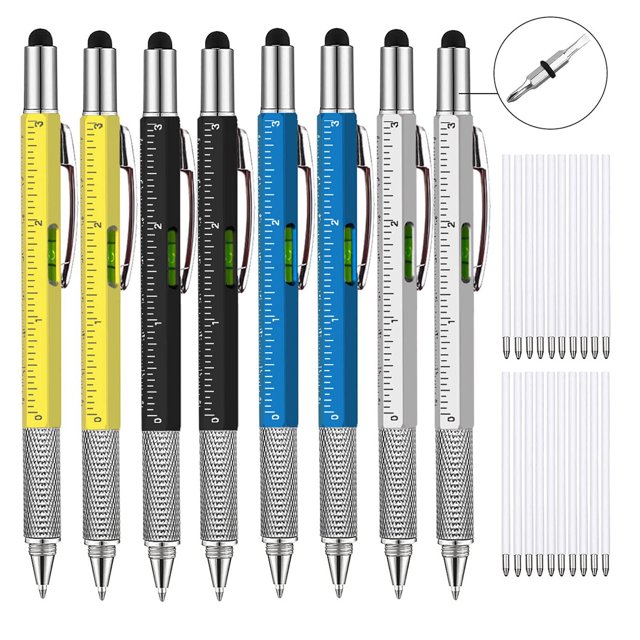 8Pcs 6 in 1 Multitool Pens Gifts for Men Cool Tech Tool Pen EDC Gadgets