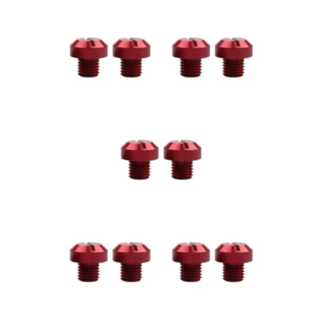 maskred 2 Pcs M10x1.25 Rétroviseurs Filetage Vis Boulons Bouchon Trou Rouge Positif 10mm 5Set
