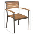 thumbnail image 4 of vidaXL Stackable Outdoor Chairs 2 pcs Solid Acacia Wood and Steel, 4 of 4