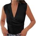 thumbnail image 2 of LSLJS Blouse Haut Uni à Manches Courtes à Col en V Confortable et Décontracté pour Femmes, Camisole Débardeur pour Femmes, 2 of 7