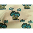 thumbnail image 4 of oneOone Cotton Poplin Fabric Bird & Mushroom Block Print Sewing Fabric BTY 56 Inch Wide, 4 of 4