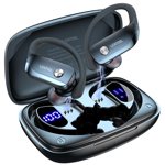 VEAT00L Casque Bluetooth sans fil Sport, Bluetooth 5.4, 72Hrs Earphone avec écouteur, Mic annulant le bruit, IP7 Casque étanche pour entraînement/running